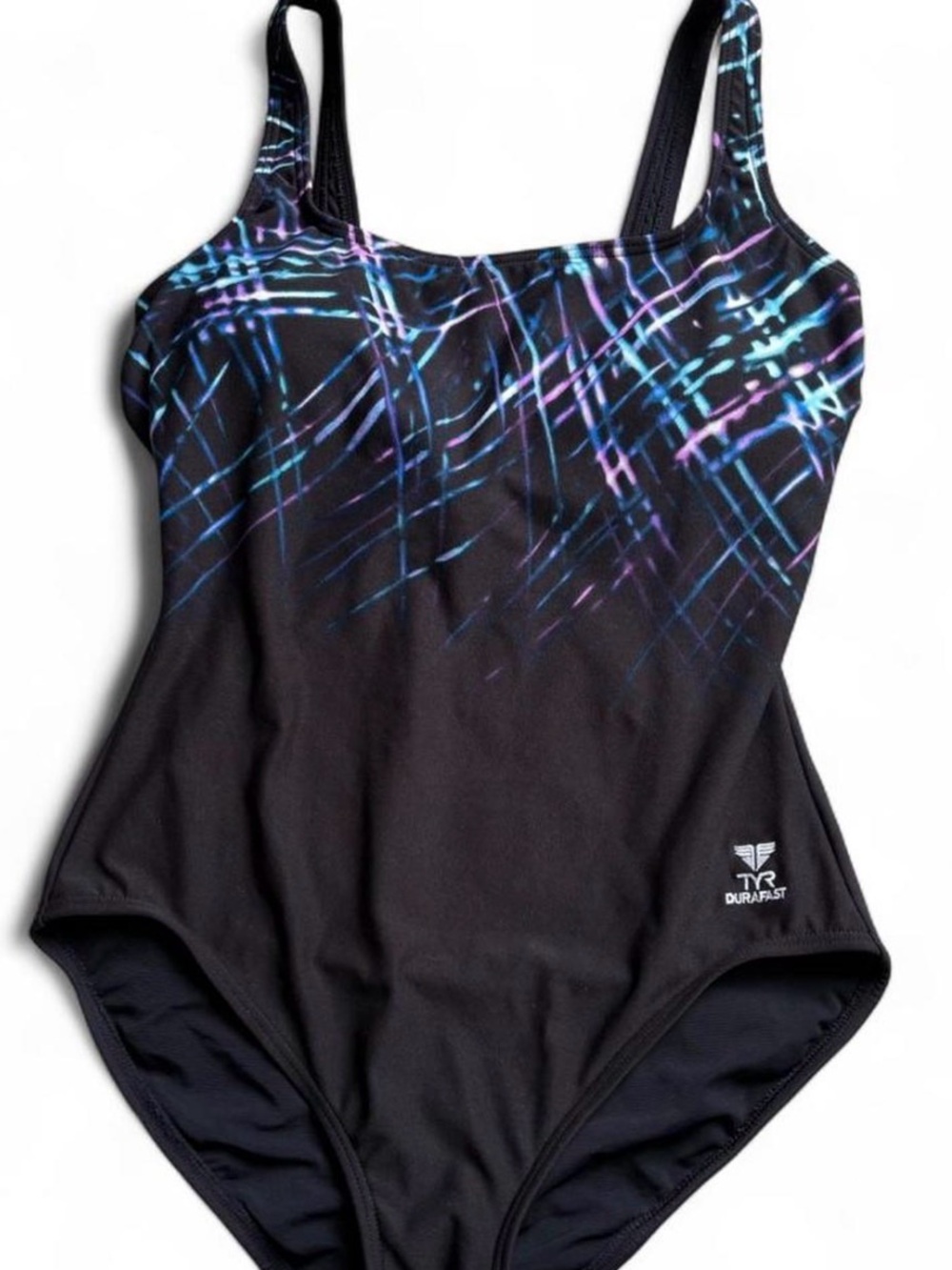 TYR Durafast One Piece Swimsuit 12 Padded Black/Multicolor Spandex
